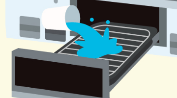 グリルの受皿に油が残っていた り、グリル石を入れると・・・