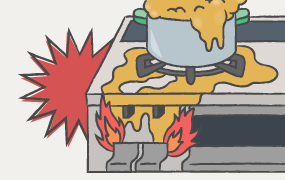 煮こぼれ・吹きこぼれにご注意！