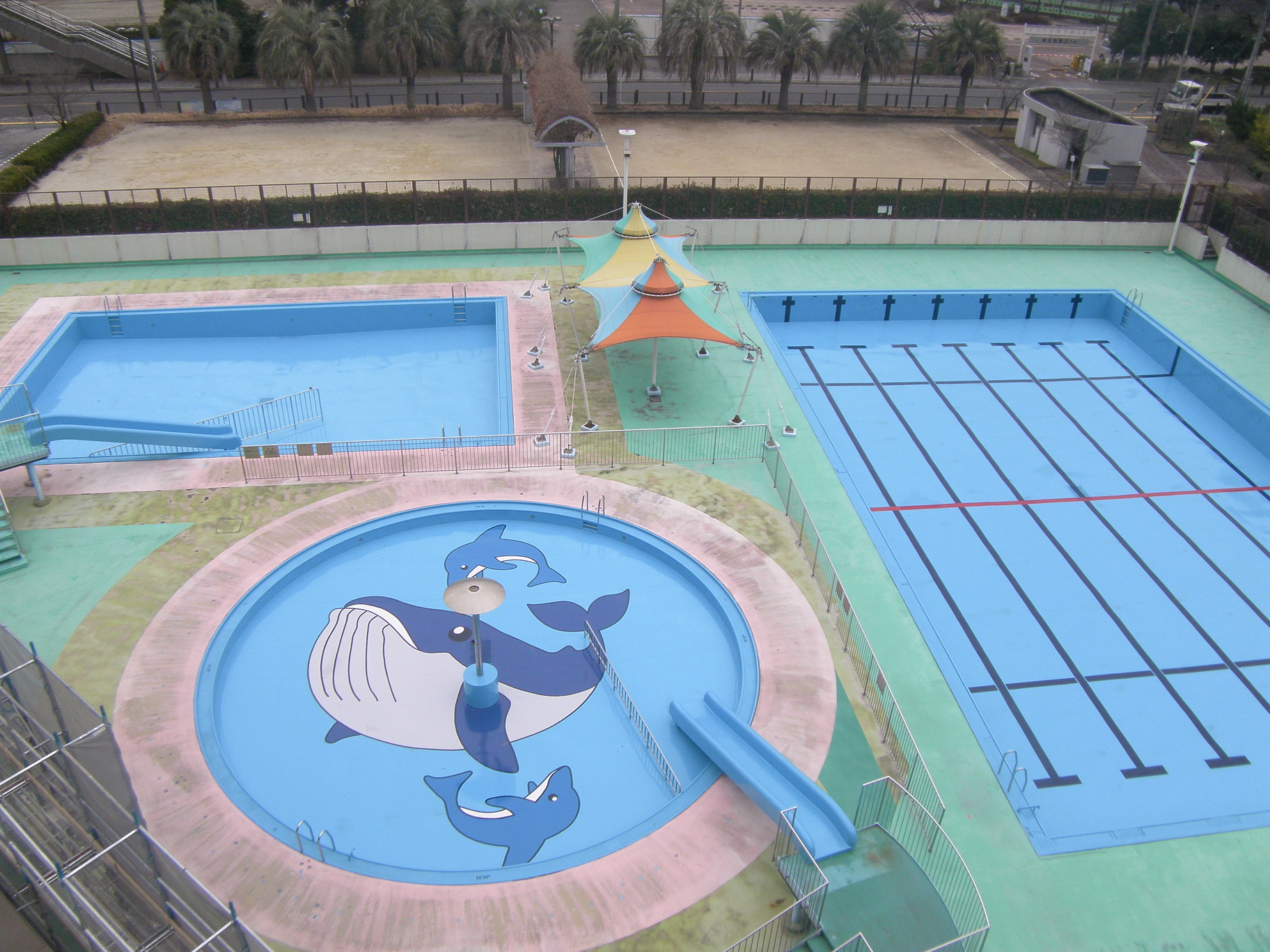 市民プールの塗り直し