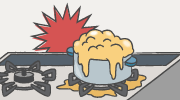 調理中に目を離すと・・・